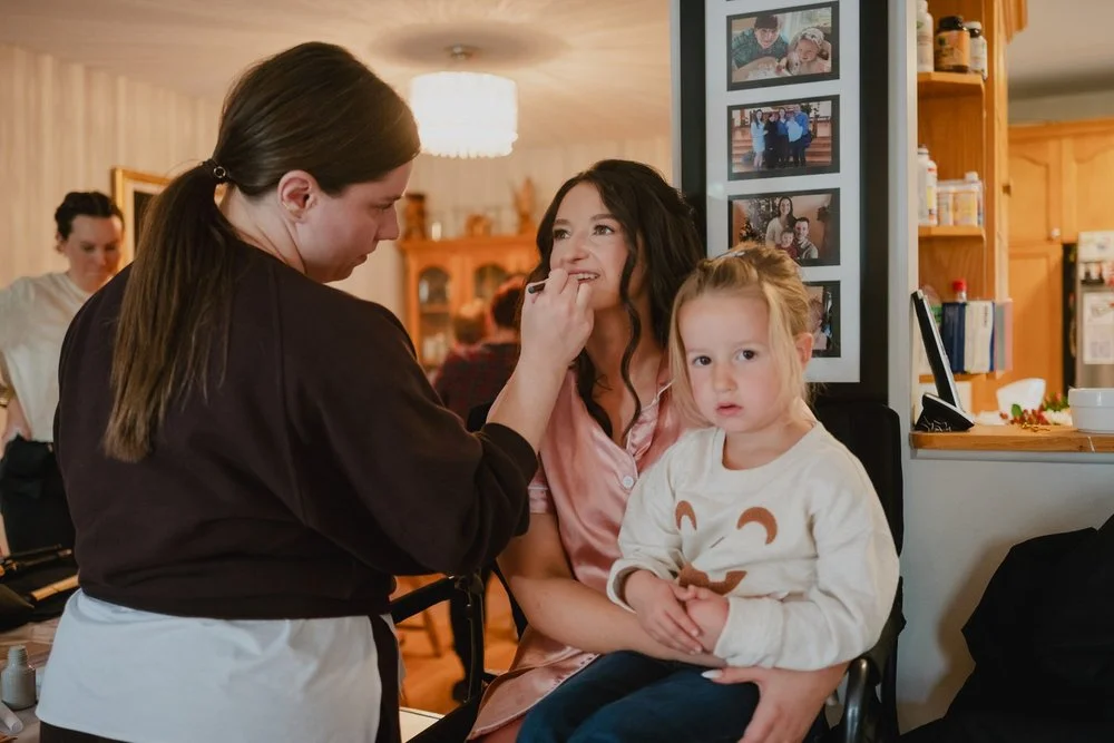 photo of a bride getting ready for her wedding