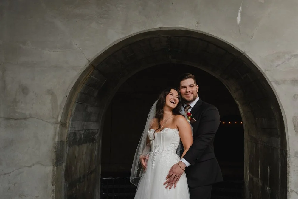 portrait of a bride and groom on their wedding day in downtown ottawa