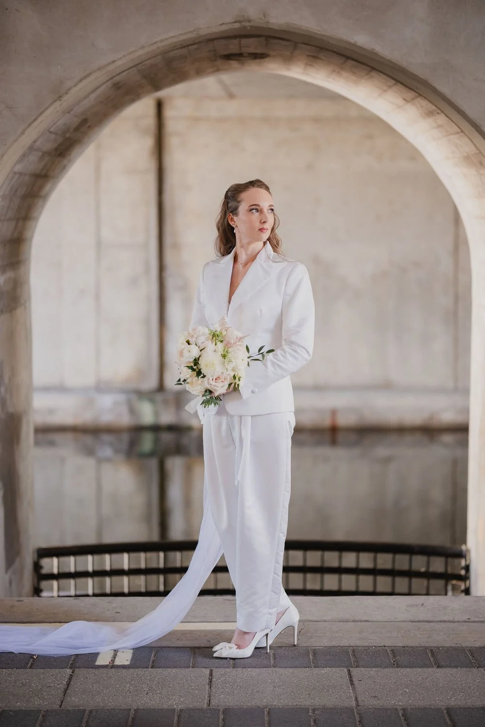 bridal portrait near the canal in downtown ottawa