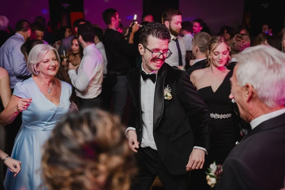 fun dancing photo at an NAC wedding reception