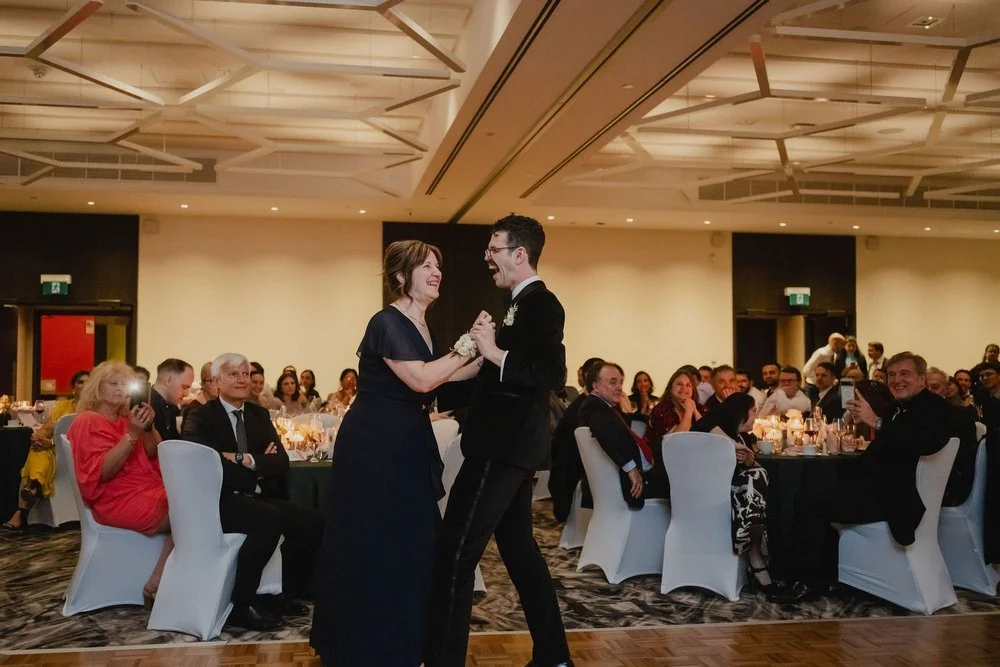 fun dancing photo at an NAC wedding reception