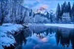 Gary Hart Photography: Winter Blue Hour Reflection, Half Dome Reflection from Camp 6, Yosemite