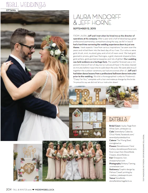 Feature Wedding in Weddingbells Magazine