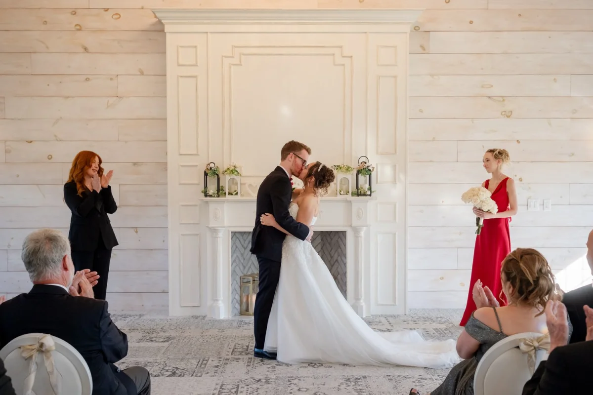 photos from a wedding in the ceremony house at stonefields estate