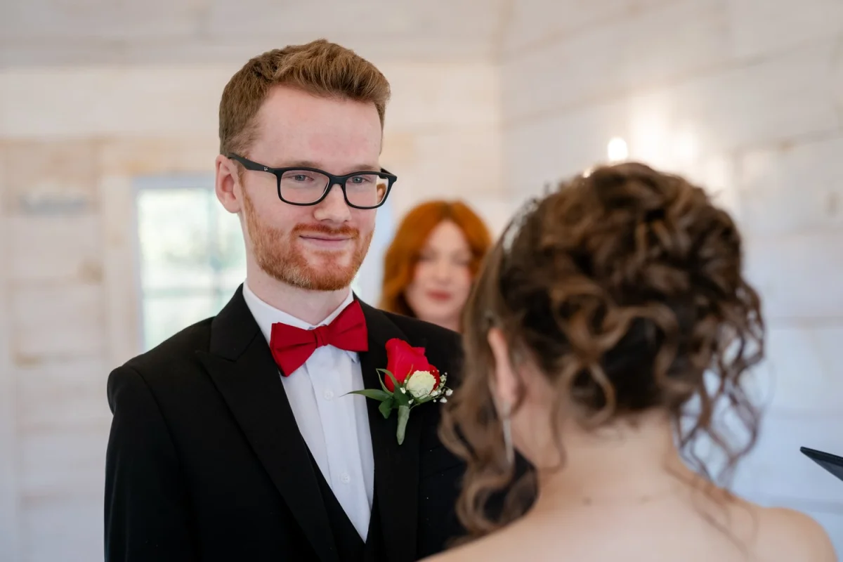 photos from a wedding in the ceremony house at stonefields estate