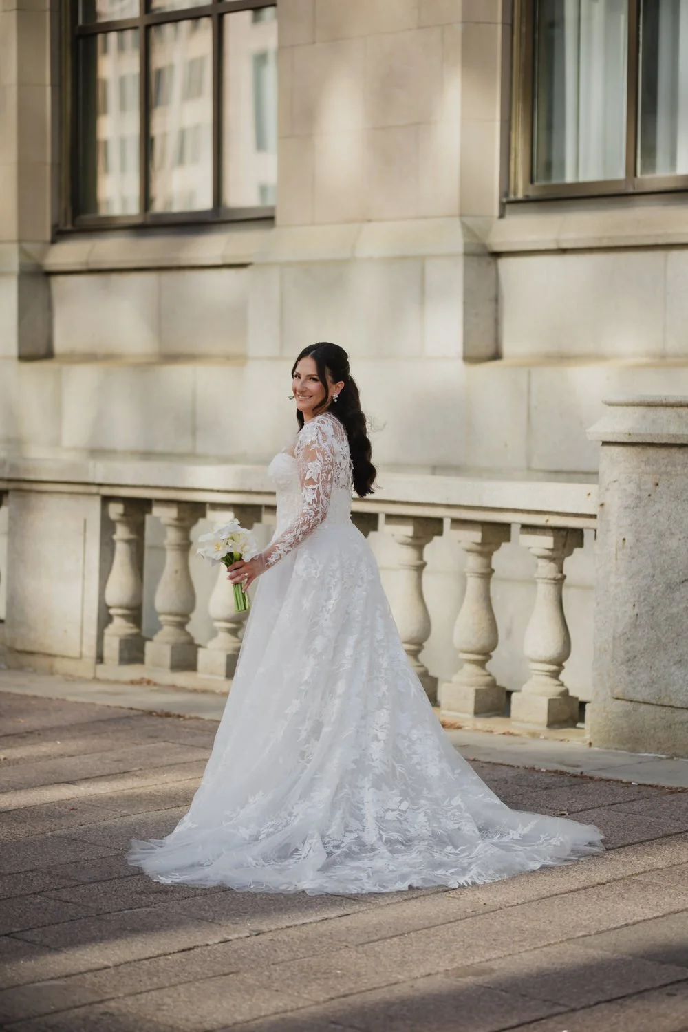 Portrait of a bride outside of the Chateau Laurier