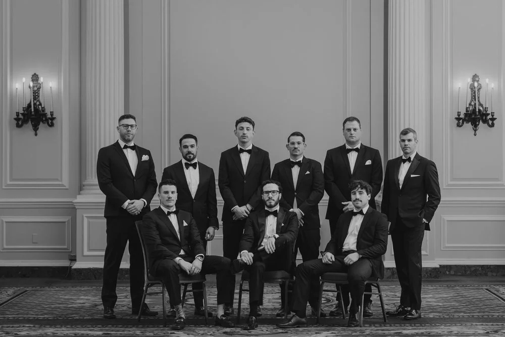 wedding party photo in the laurier room at the chateau laurier