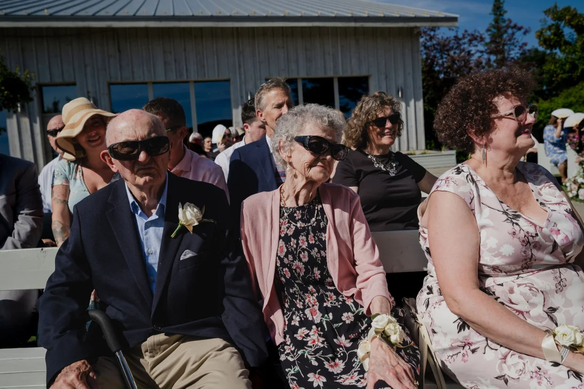 wedding ceremony outside at le belvedere