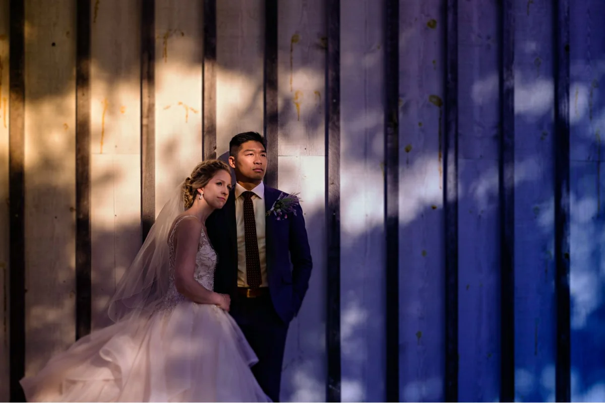 cool couple portrait at a le belvedere wedding in wakefield quebec