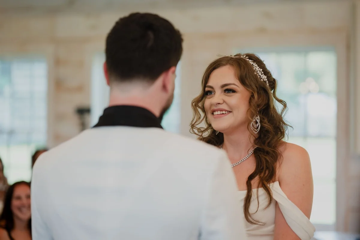 wedding ceremony inside the stonefields estate ceremony house