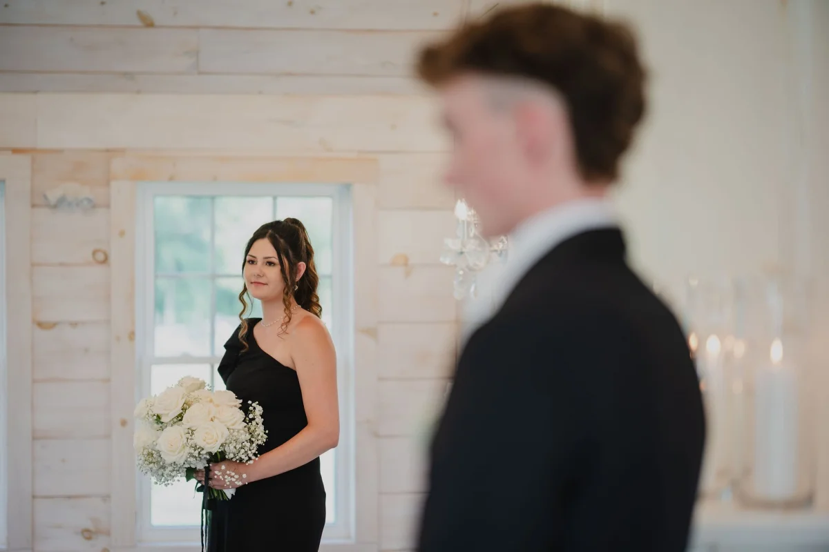 wedding ceremony inside the stonefields estate ceremony house