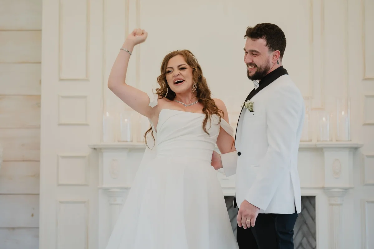 wedding ceremony inside the stonefields estate ceremony house