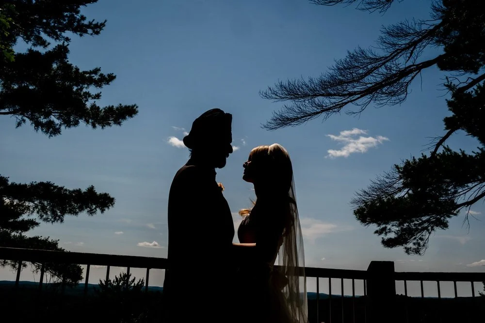 Photos of a bride and groom at their le belvedere wedding
