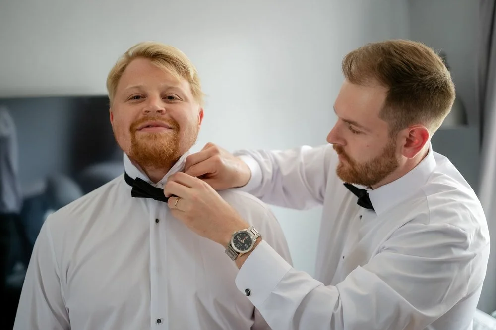 groom getting ready for his wedding