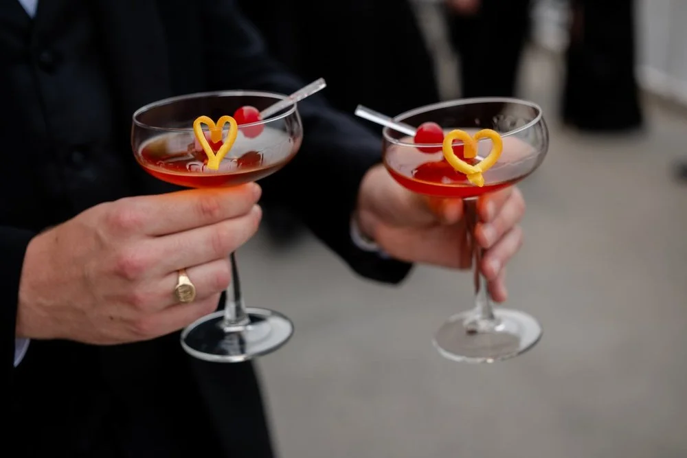 fancy drinks at a Lago wedding