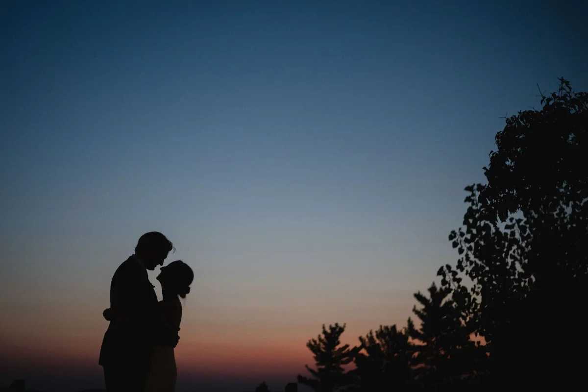 silhouette wedding photograph