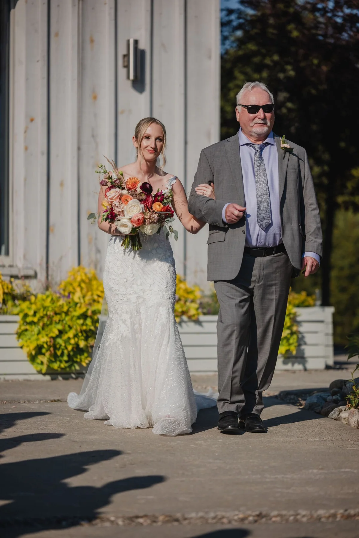 bride walking down the aisle at le belvedere