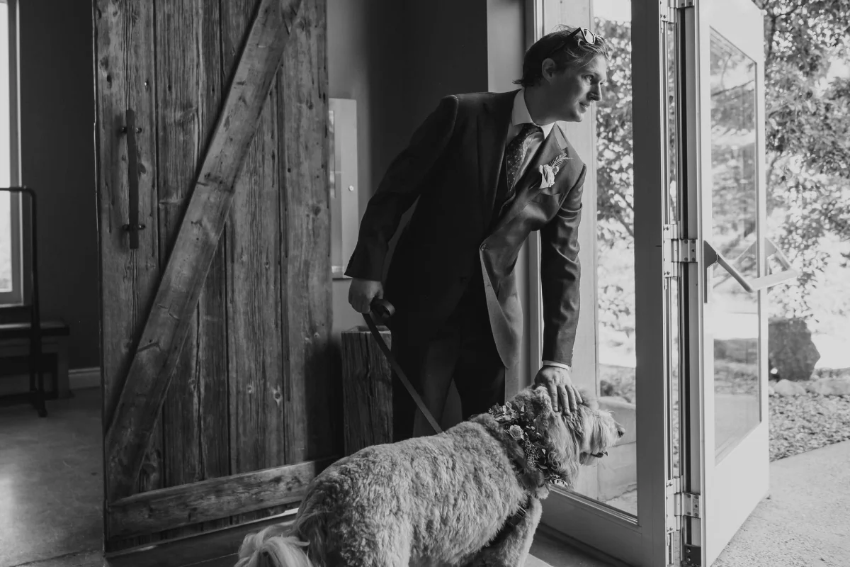 groom anxiously wedding for his wedding ceremony to start