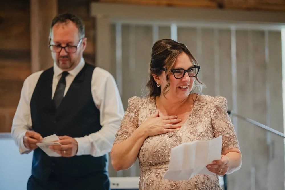 wedding reception photograph at Adelina barn