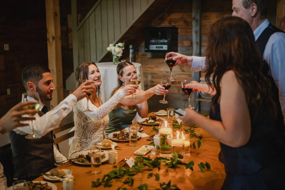 wedding reception photograph at Adelina barn