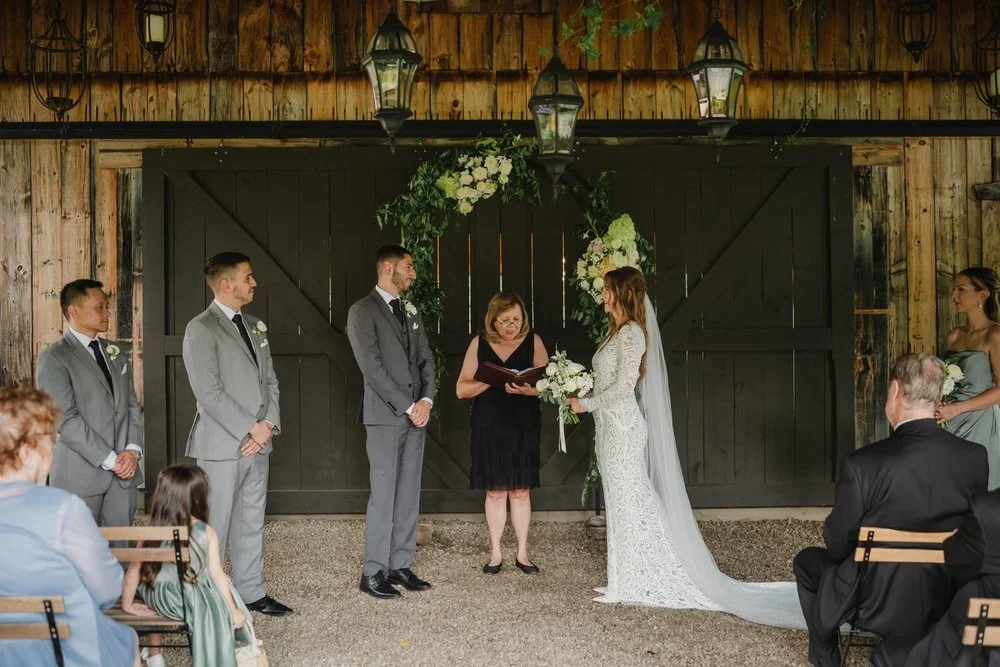 photograph from an Adelina barn wedding ceremony