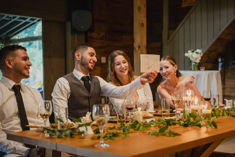 wedding reception photograph at Adelina barn
