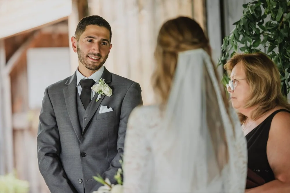 photograph from an Adelina barn wedding ceremony