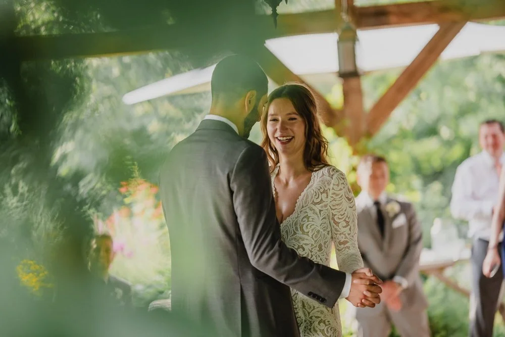 First dance photograph at an Adelina barn wedding
