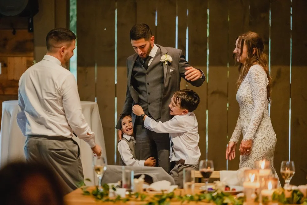 wedding reception photograph at Adelina barn