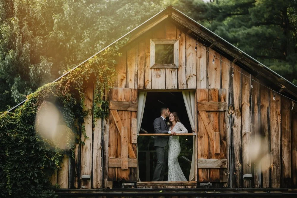 couples portraits at an Adelina barn wedding