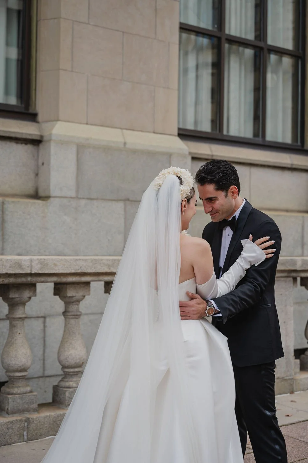 first look photograph outside the chateau Laurier in ottawa