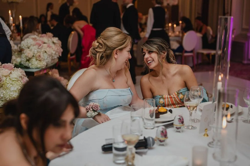 wedding guests having a great time