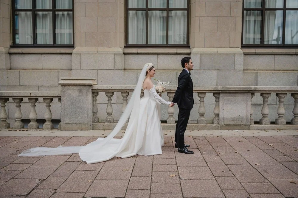 first look photograph outside the chateau Laurier in ottawa