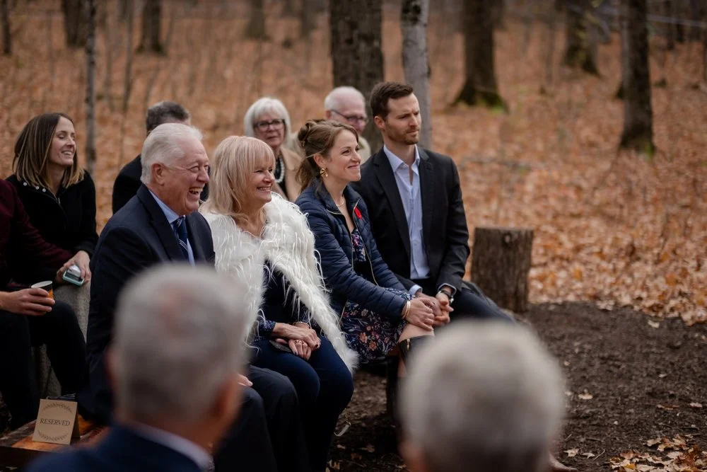autumn wedding ceremony photograph at Temple's Sugar Bush