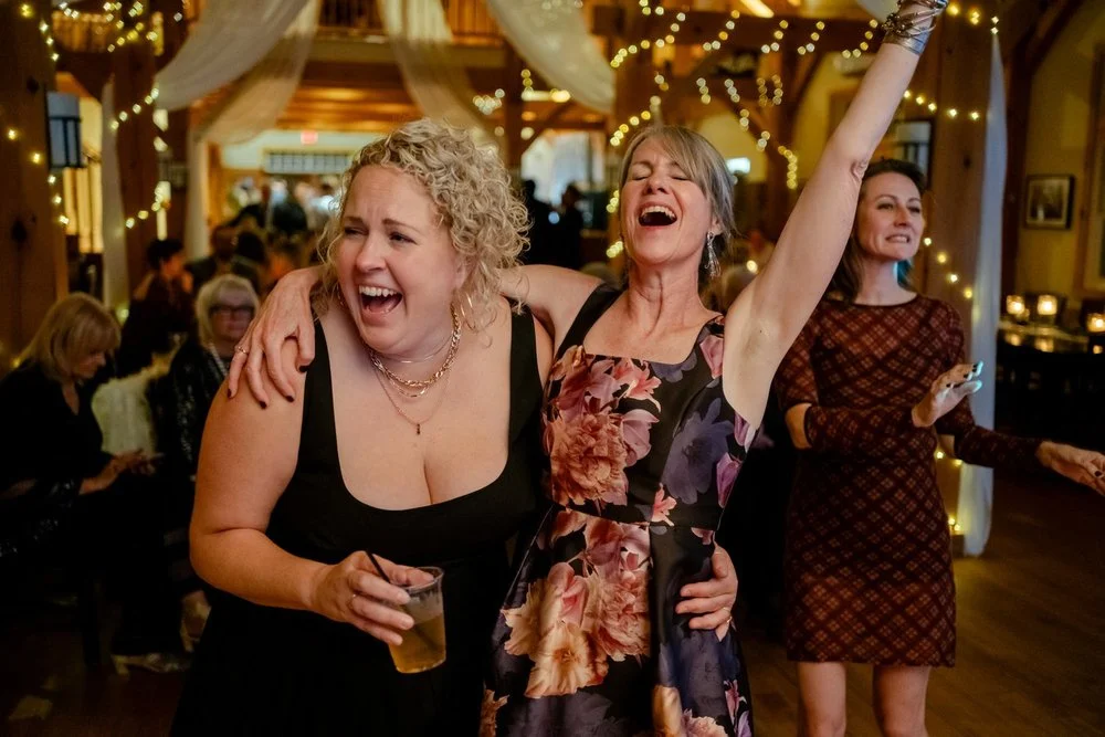 dance party photos at a wedding reception at temples sugar bush