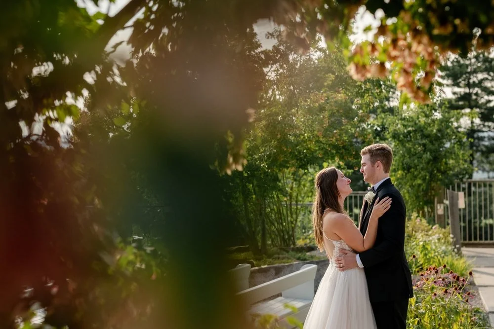 Natural light portrait of bride and groom