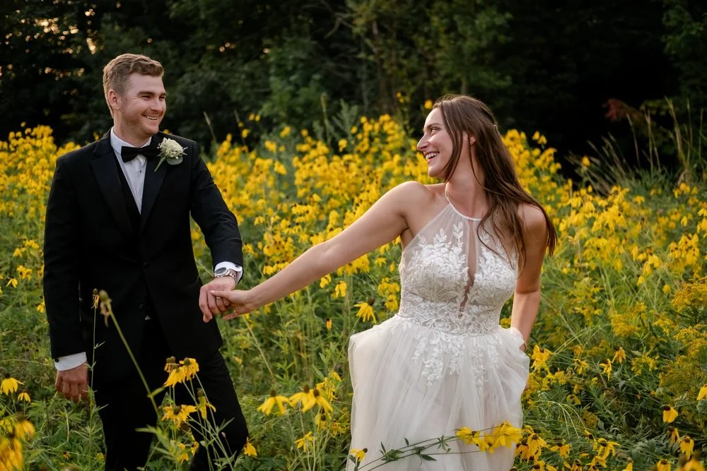 natural light portrait of a bride and groom at le belvedere