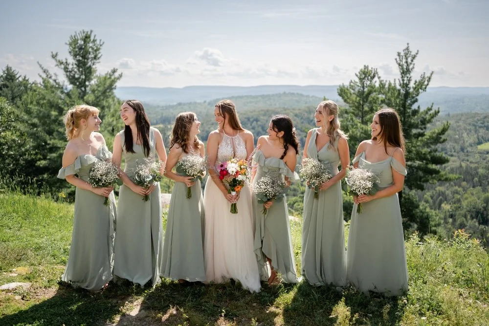 bridesmaids portrait at le belvedere on a sunny summer day