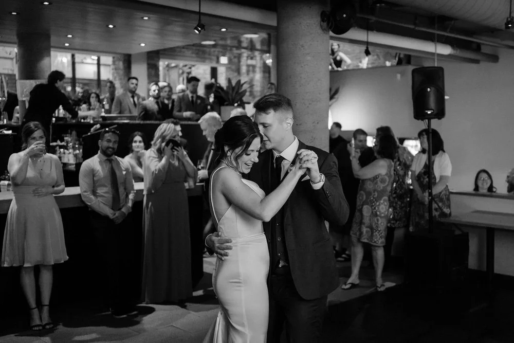 first dance at a wedding reception at the side door restaurant in ottawa