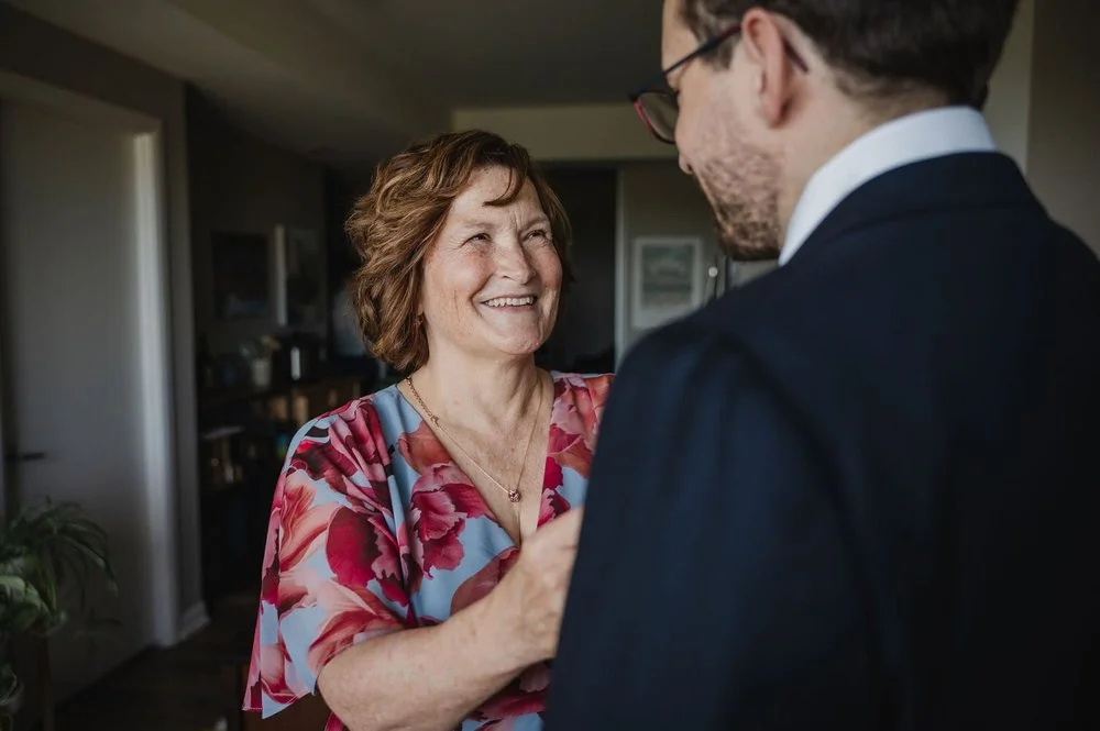 A groom and his mother