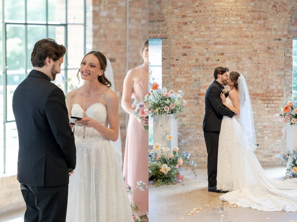 spring-wedding-garver-feed-mill-first-kiss